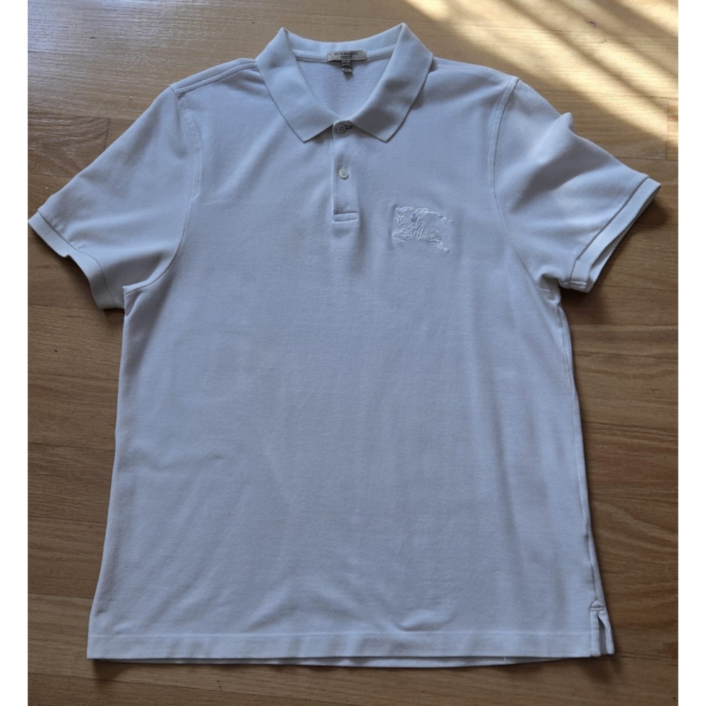 Burberry London Mens White Large Embroidery Logo Size XXL